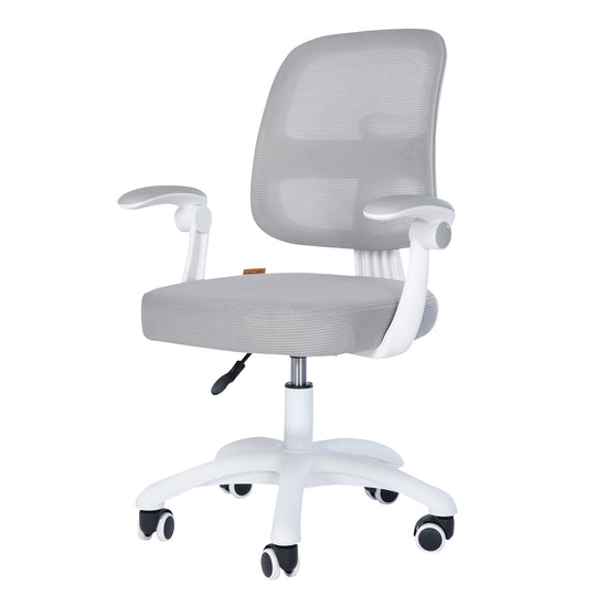 Kinderbürostuhl Smart Grow 2D- Ergonomischer Drehstuhl - Höhenverstellbar - Weiß / Grau