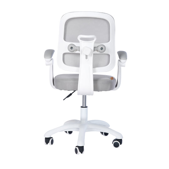 Kinderbürostuhl Smart Grow 2D- Ergonomischer Drehstuhl - Höhenverstellbar - Weiß / Grau