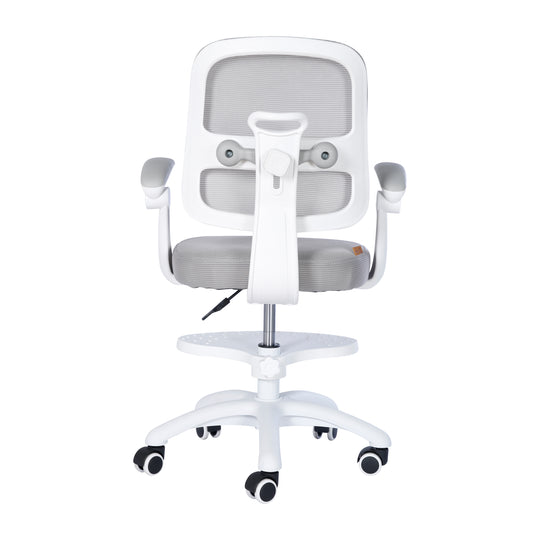 Kinderbürostuhl Smart Grow 2D- Ergonomischer Drehstuhl - Höhenverstellbar - Weiß / Grau