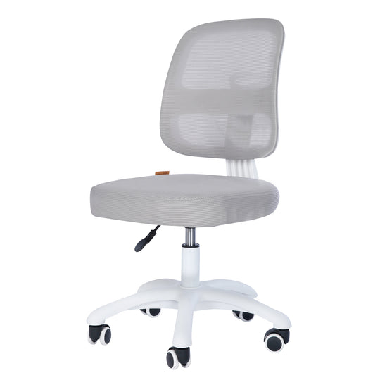 Kinderbürostuhl Smart Grow 2D- Ergonomischer Drehstuhl - Höhenverstellbar - Weiß / Grau