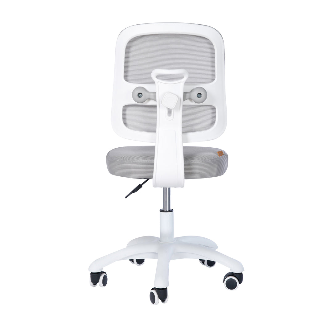 Kinderbürostuhl Smart Grow 2D- Ergonomischer Drehstuhl - Höhenverstellbar - Weiß / Grau