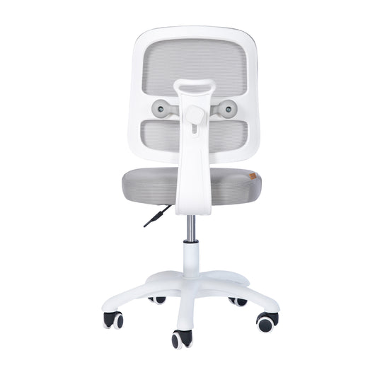 Kinderbürostuhl Smart Grow 2D- Ergonomischer Drehstuhl - Höhenverstellbar - Weiß / Grau