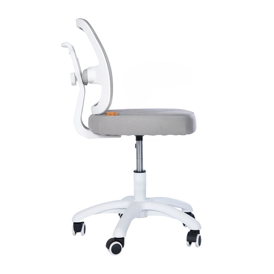 Kinderbürostuhl Smart Grow 2D- Ergonomischer Drehstuhl - Höhenverstellbar - Weiß / Grau