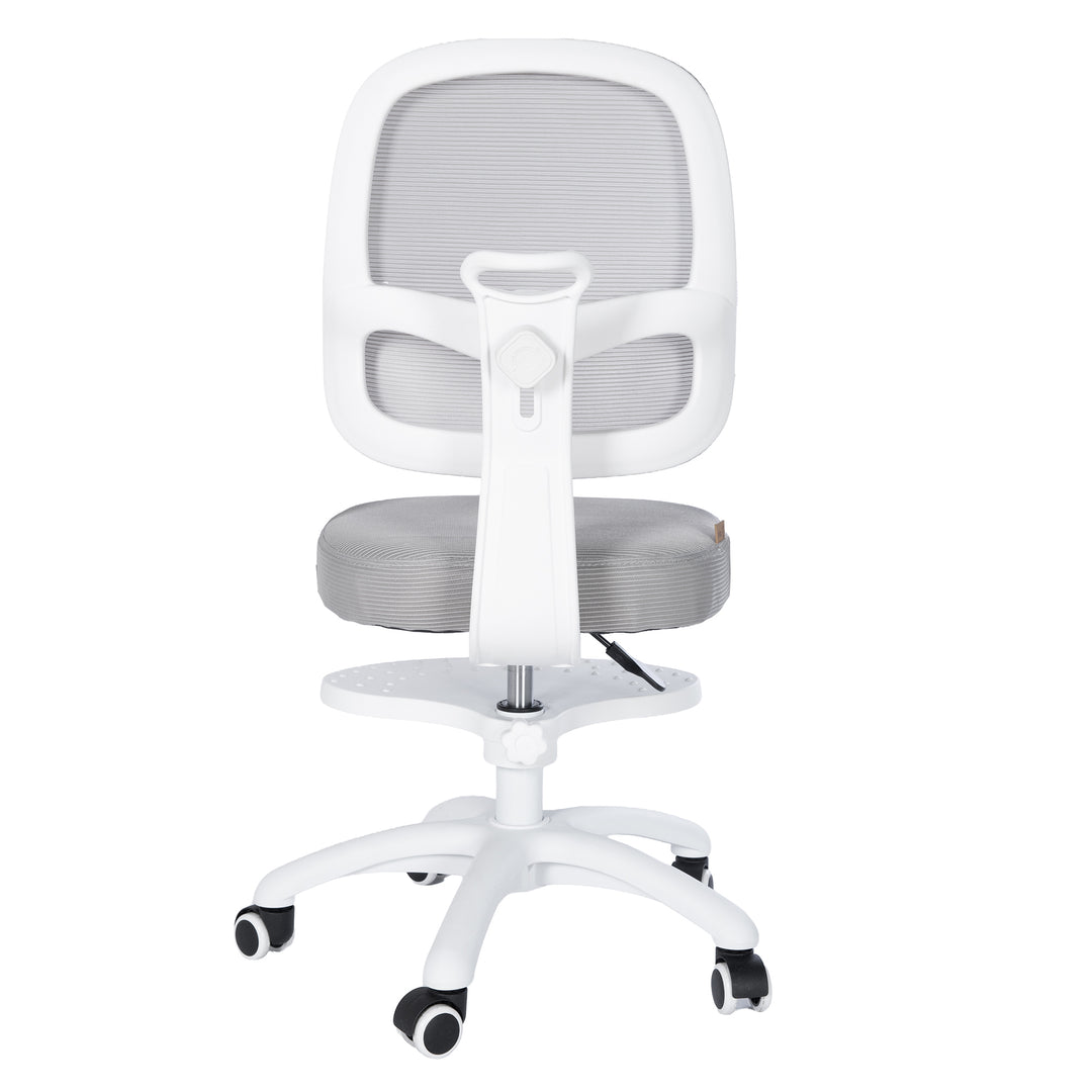 Kinderbürostuhl Smart Grow 3D - Ergonomischer Drehstuhl - Höhenverstellbar - Weiß / Grau