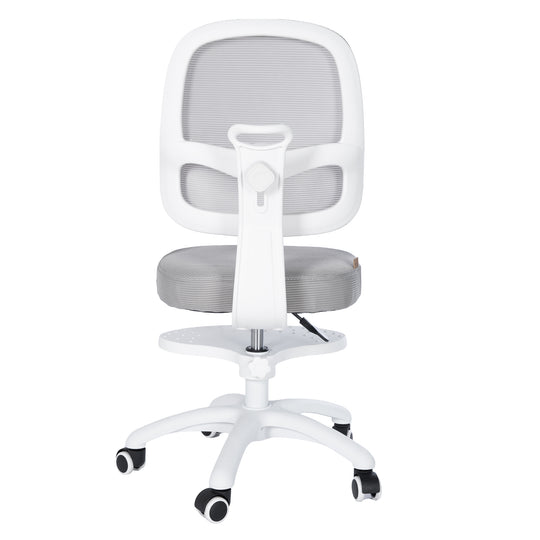 Kinderbürostuhl Smart Grow 3D - Ergonomischer Drehstuhl - Höhenverstellbar - Weiß / Grau