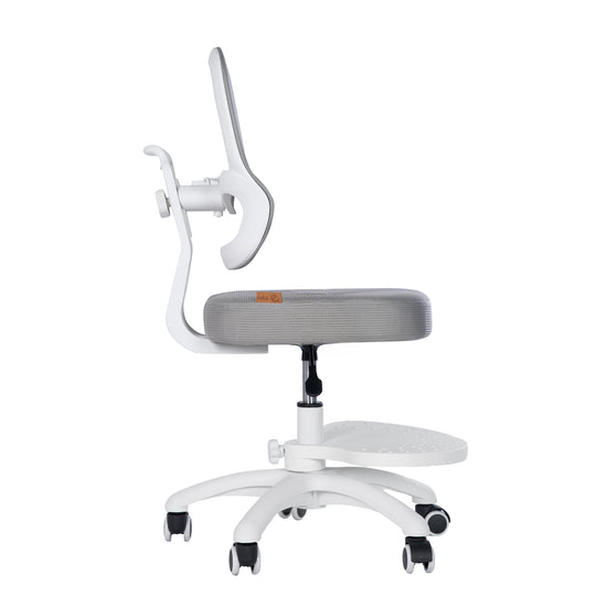 Kinderbürostuhl Smart Grow 3D - Ergonomischer Drehstuhl - Höhenverstellbar - Weiß / Grau