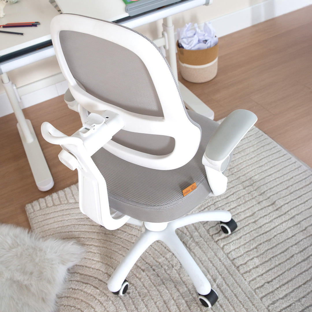 Kinderbürostuhl Smart Grow 3D - Ergonomischer Drehstuhl - Höhenverstellbar - Weiß / Grau