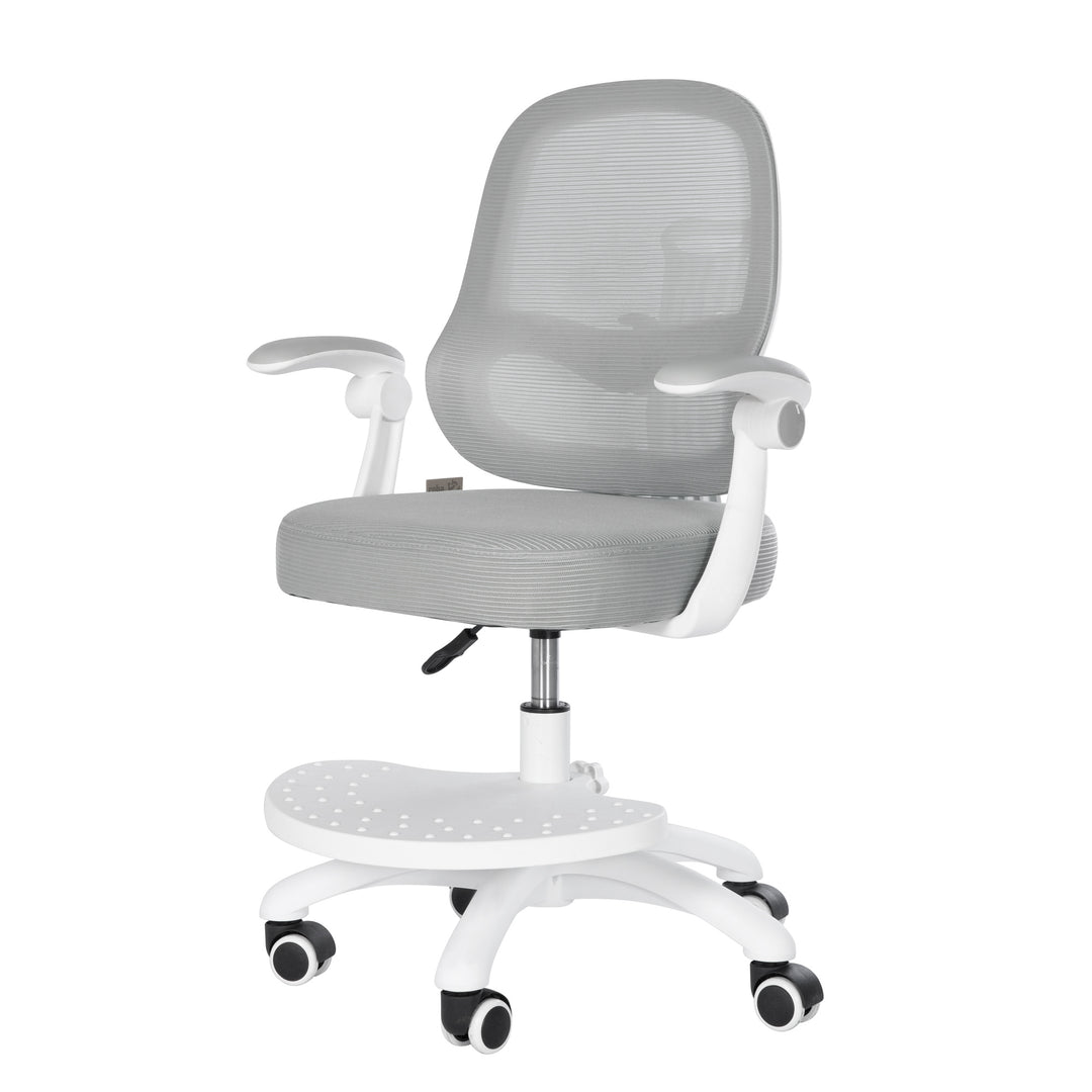 Kinderbürostuhl Smart Grow 3D - Ergonomischer Drehstuhl - Höhenverstellbar - Weiß / Grau