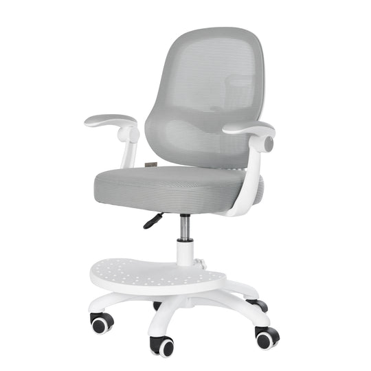 Kinderbürostuhl Smart Grow 3D - Ergonomischer Drehstuhl - Höhenverstellbar - Weiß / Grau