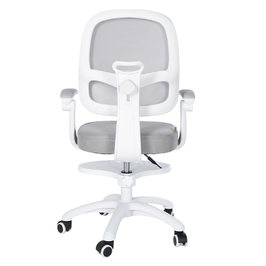 Kinderbürostuhl Smart Grow 3D - Ergonomischer Drehstuhl - Höhenverstellbar - Weiß / Grau