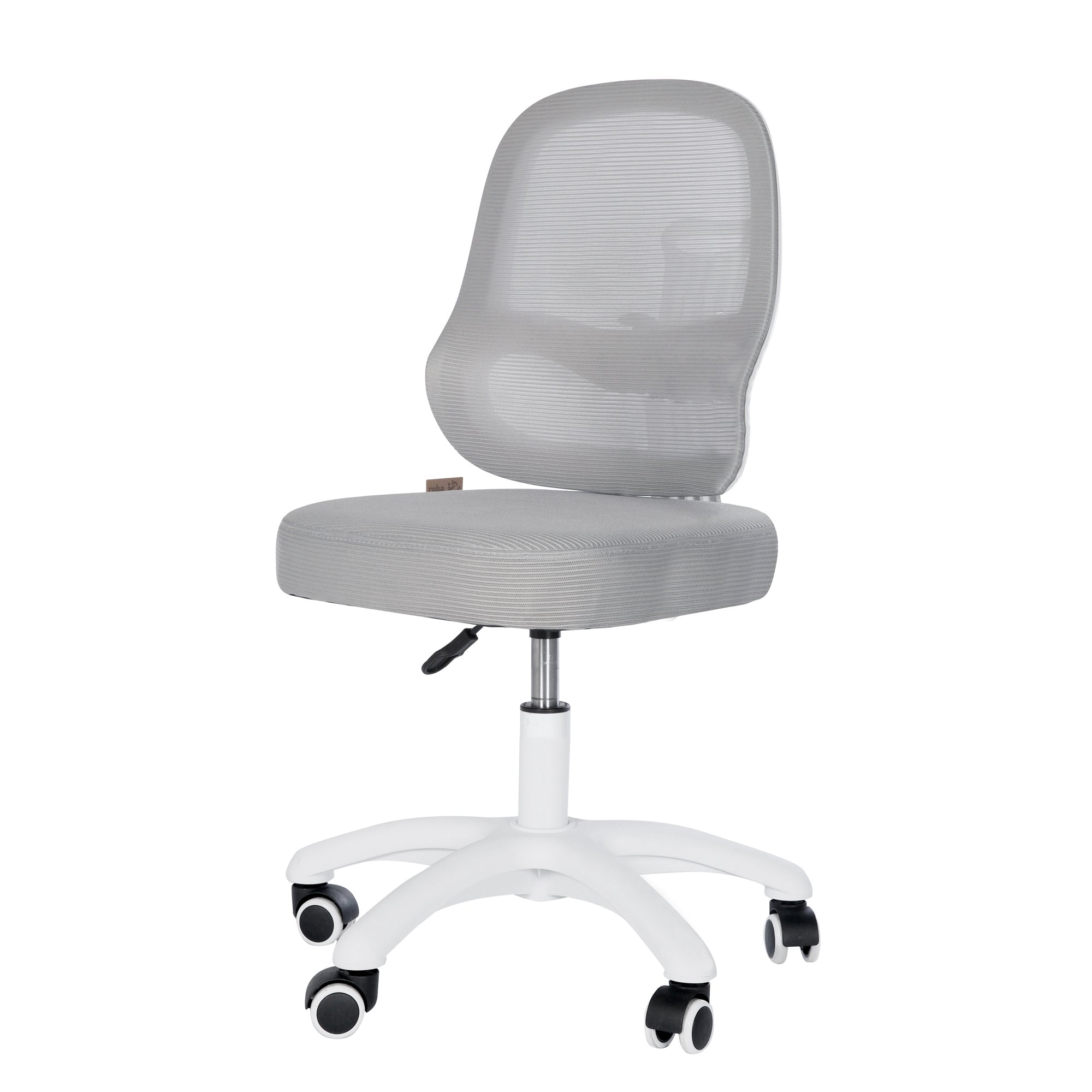 Children's Office Chair Smart Grow 3D - Ergonomic Swivel Chair - Height-Adjustable - White / Grey – Cutout (1/38)