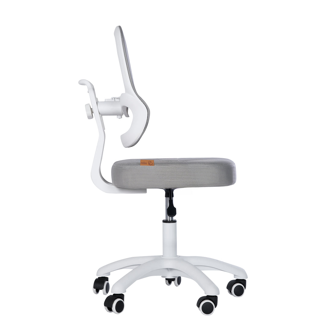 Kinderbürostuhl Smart Grow 3D - Ergonomischer Drehstuhl - Höhenverstellbar - Weiß / Grau
