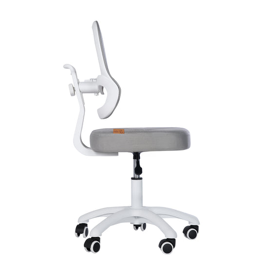 Kinderbürostuhl Smart Grow 3D - Ergonomischer Drehstuhl - Höhenverstellbar - Weiß / Grau