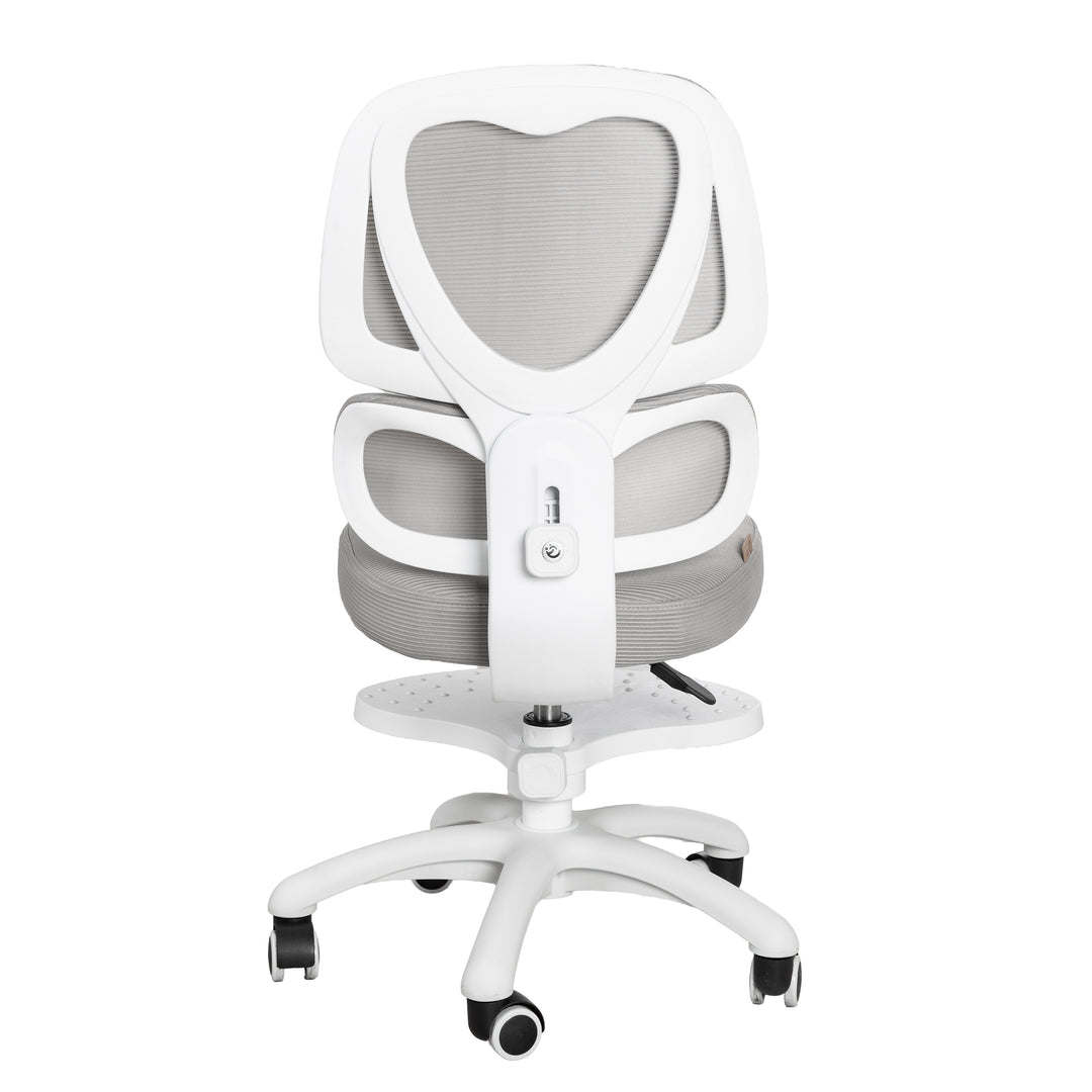 Kinderbürostuhl Smart Grow Premium - Ergonomischer Drehstuhl - Höhenverstellbar - Weiß / Grau