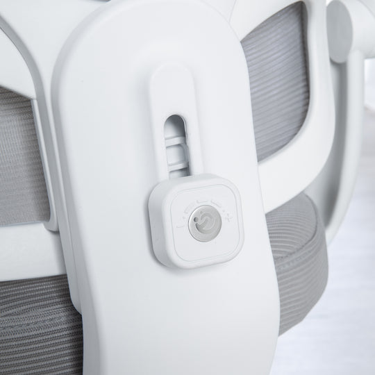 Kinderbürostuhl Smart Grow Premium - Ergonomischer Drehstuhl - Höhenverstellbar - Weiß / Grau