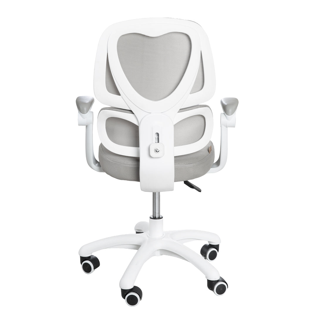 Kinderbürostuhl Smart Grow Premium - Ergonomischer Drehstuhl - Höhenverstellbar - Weiß / Grau