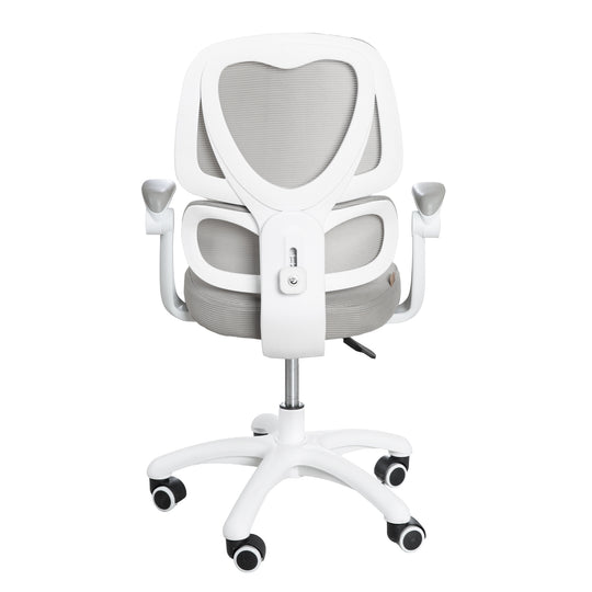 Kinderbürostuhl Smart Grow Premium - Ergonomischer Drehstuhl - Höhenverstellbar - Weiß / Grau