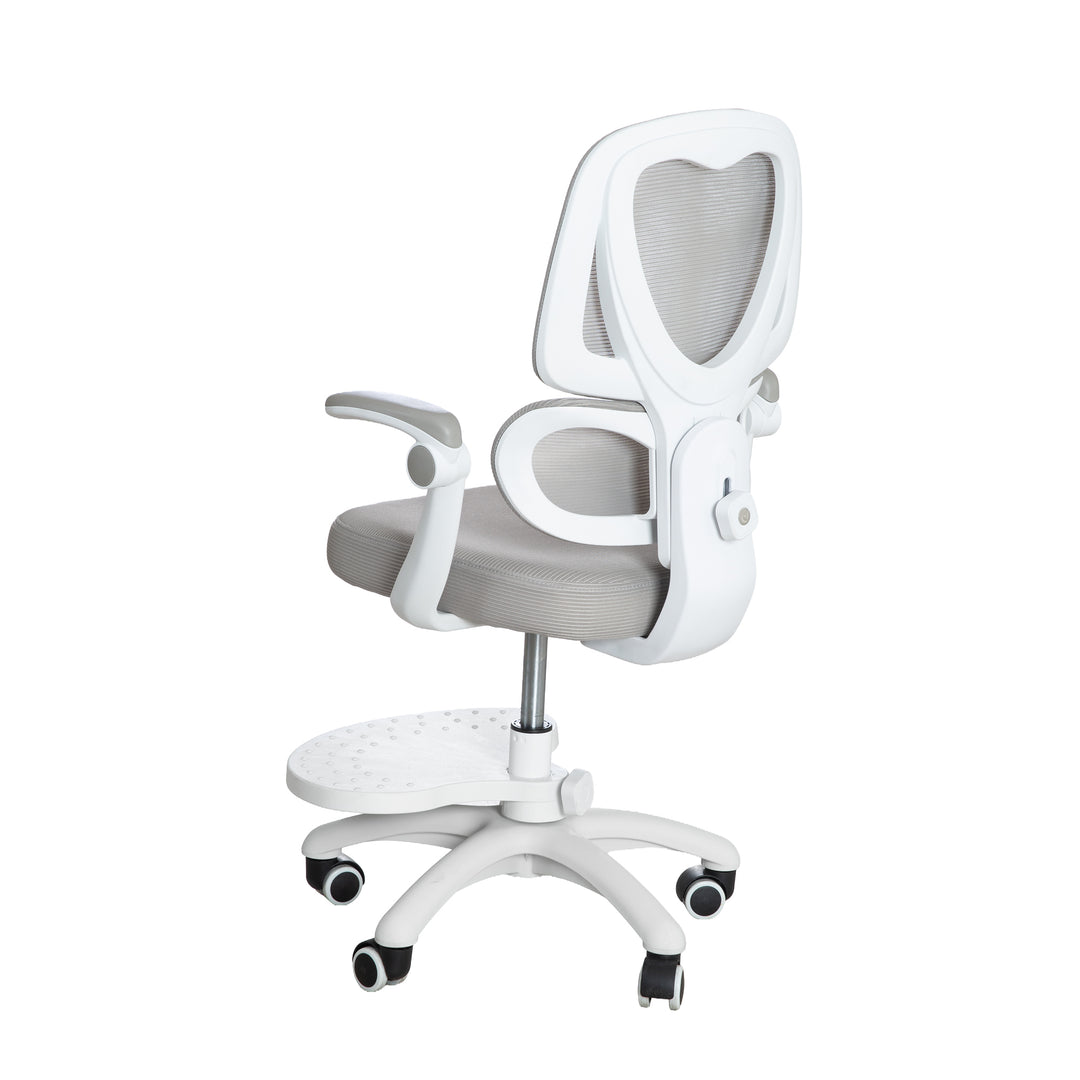 Kinderbürostuhl Smart Grow Premium - Ergonomischer Drehstuhl - Höhenverstellbar - Weiß / Grau