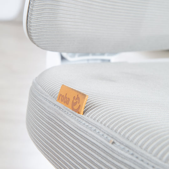 Kinderbürostuhl Smart Grow Premium - Ergonomischer Drehstuhl - Höhenverstellbar - Weiß / Grau