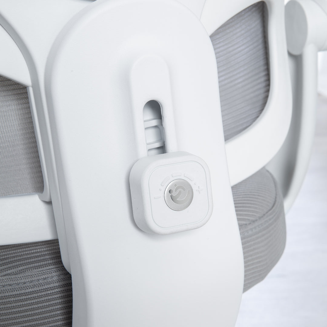 Kinderbürostuhl Smart Grow Premium - Ergonomischer Drehstuhl - Höhenverstellbar - Weiß / Grau