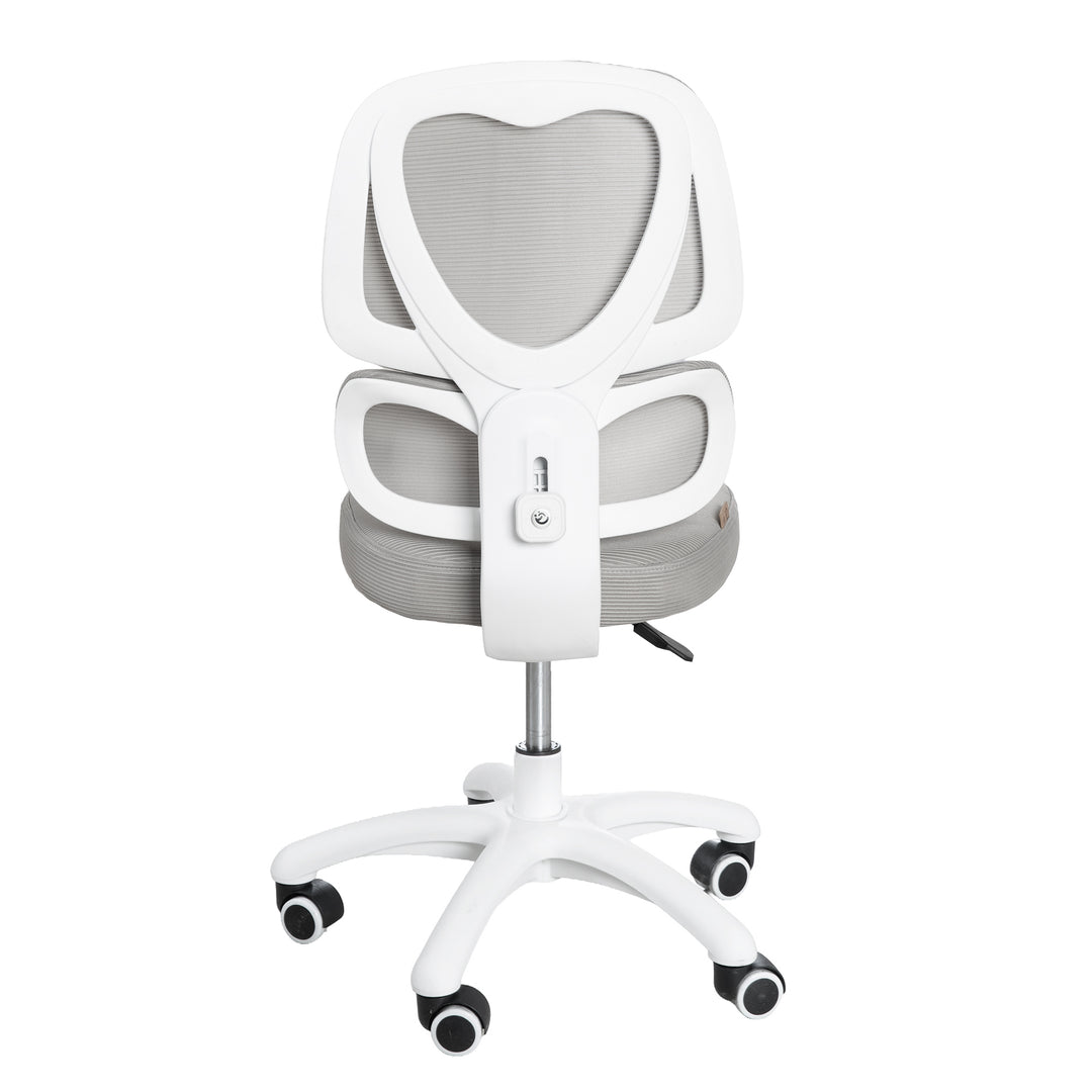 Kinderbürostuhl Smart Grow Premium - Ergonomischer Drehstuhl - Höhenverstellbar - Weiß / Grau