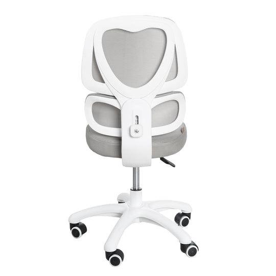 Kinderbürostuhl Smart Grow Premium - Ergonomischer Drehstuhl - Höhenverstellbar - Weiß / Grau