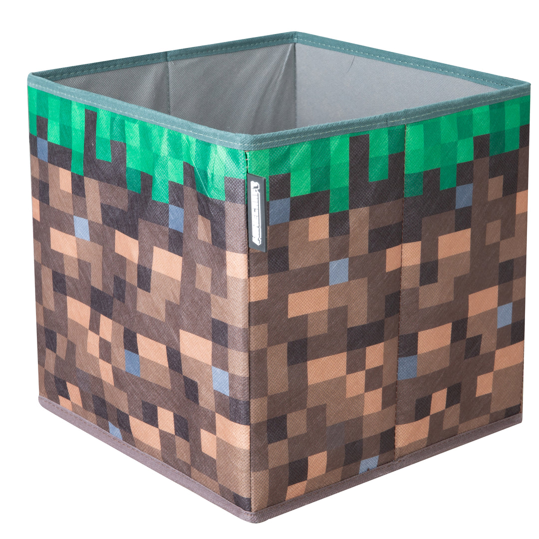 Boîtes en tissu 'Minecraft' set de 2 - bloc d'herbe pliable et TNT - toile