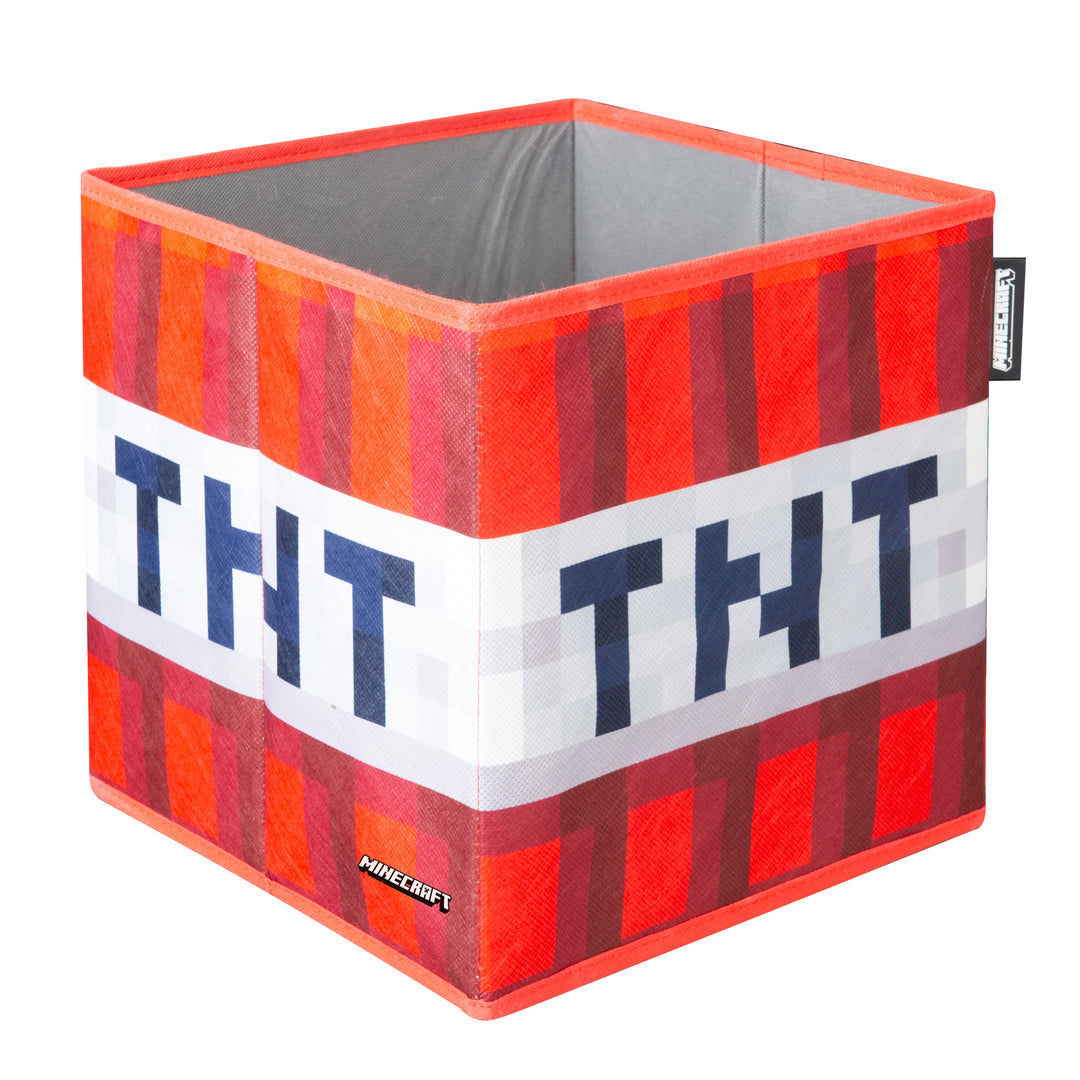 Boîtes en tissu 'Minecraft' set de 2 - bloc d'herbe pliable et TNT - toile