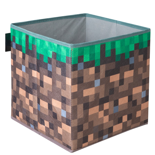 Boîtes en tissu 'Minecraft' set de 2 - bloc d'herbe pliable et TNT - toile