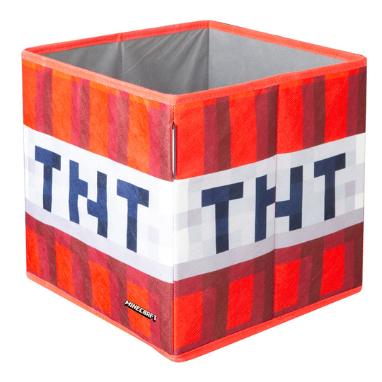 Boîtes en tissu 'Minecraft' set de 2 - bloc d'herbe pliable et TNT - toile