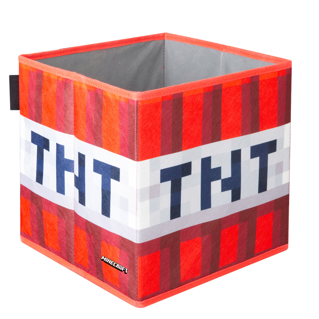 Boîtes en tissu 'Minecraft' set de 2 - bloc d'herbe pliable et TNT - toile