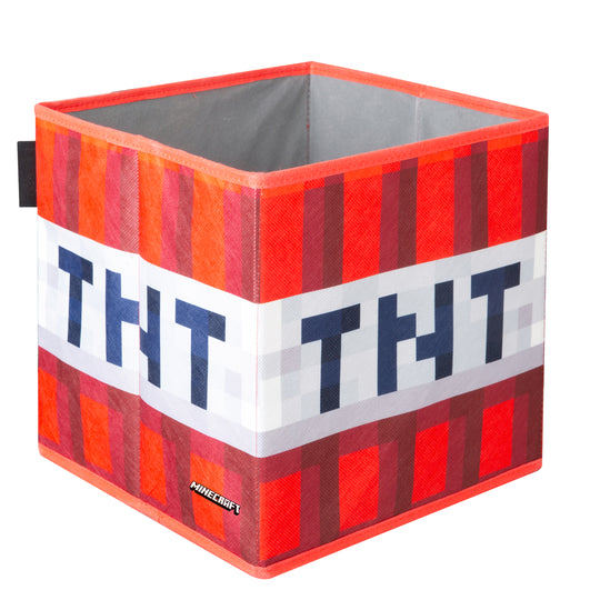 Boîtes en tissu 'Minecraft' set de 2 - bloc d'herbe pliable et TNT - toile