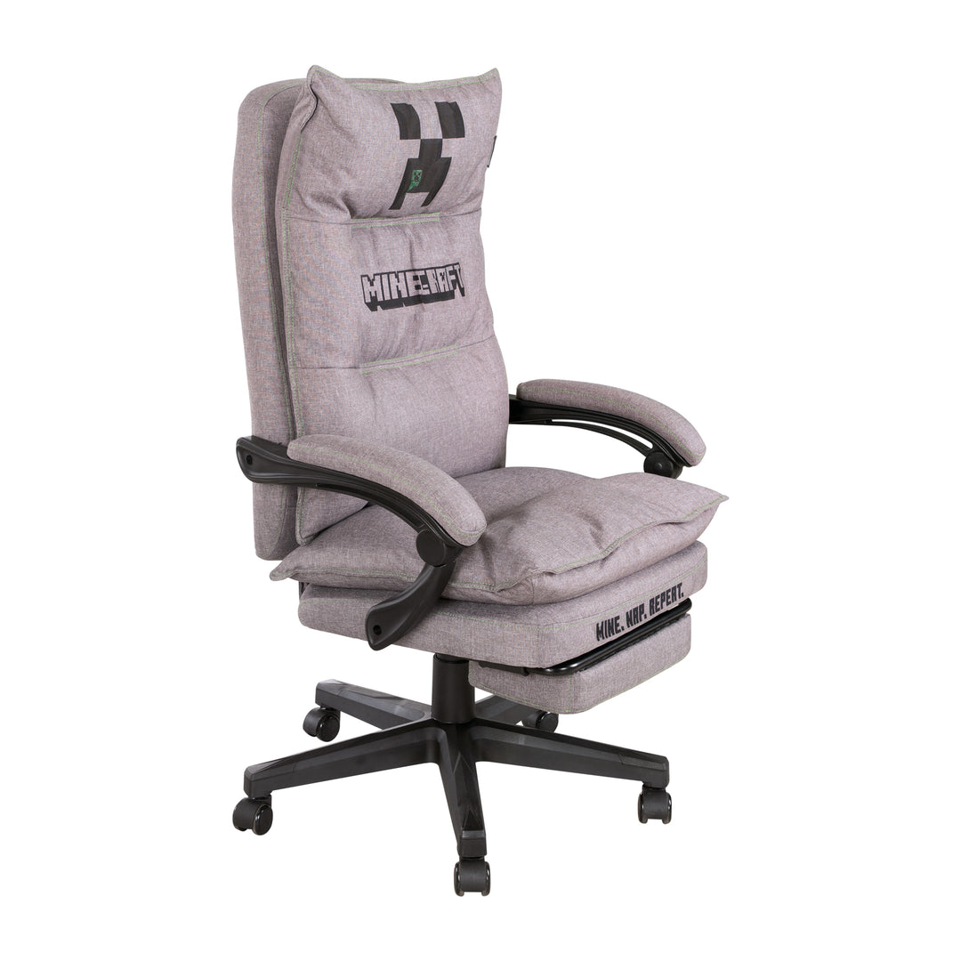 Chaise de jeu rembourrée 'Minecraft' - réglable en hauteur en continu - mécanisme de bascule