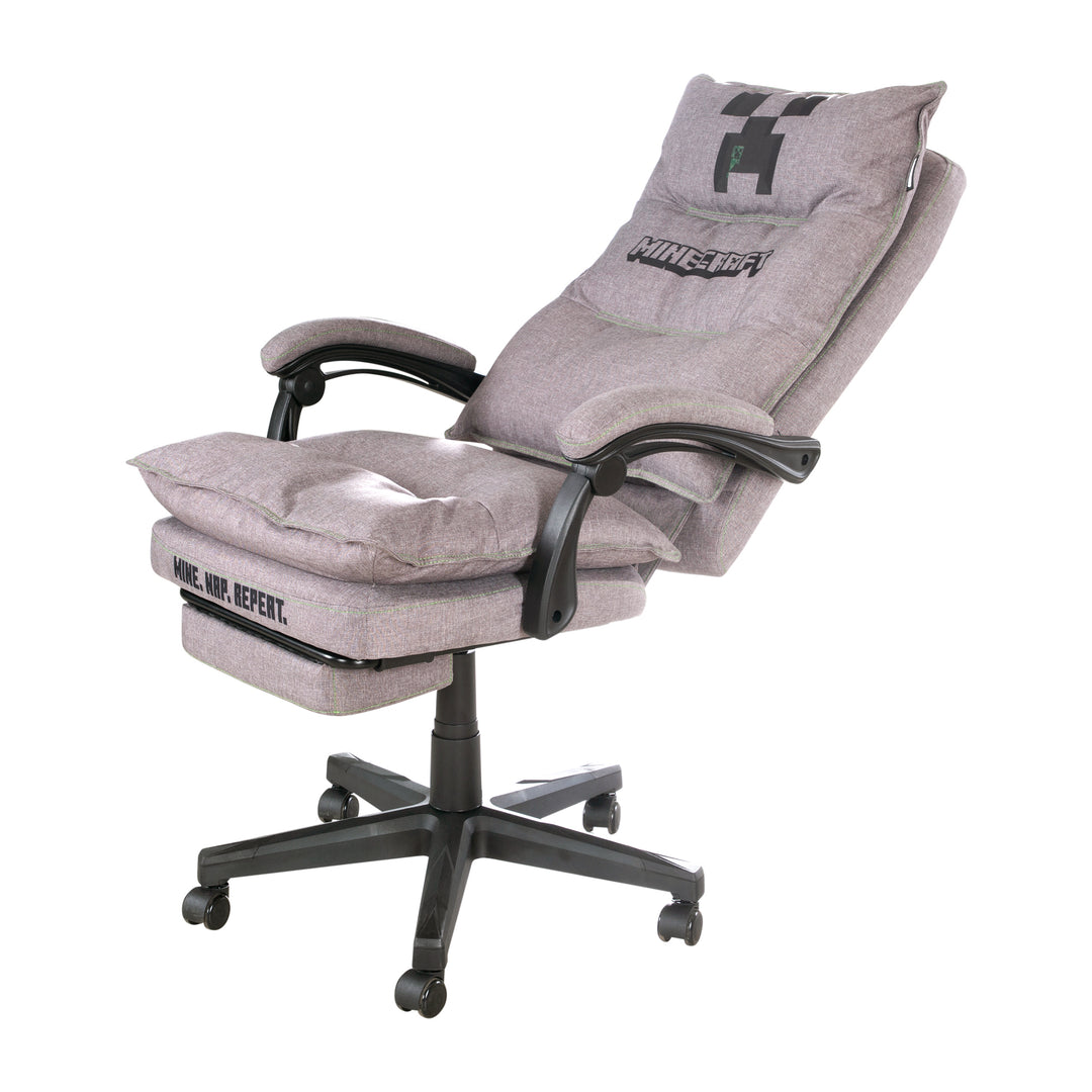 Chaise de jeu rembourrée 'Minecraft' - réglable en hauteur en continu - mécanisme de bascule