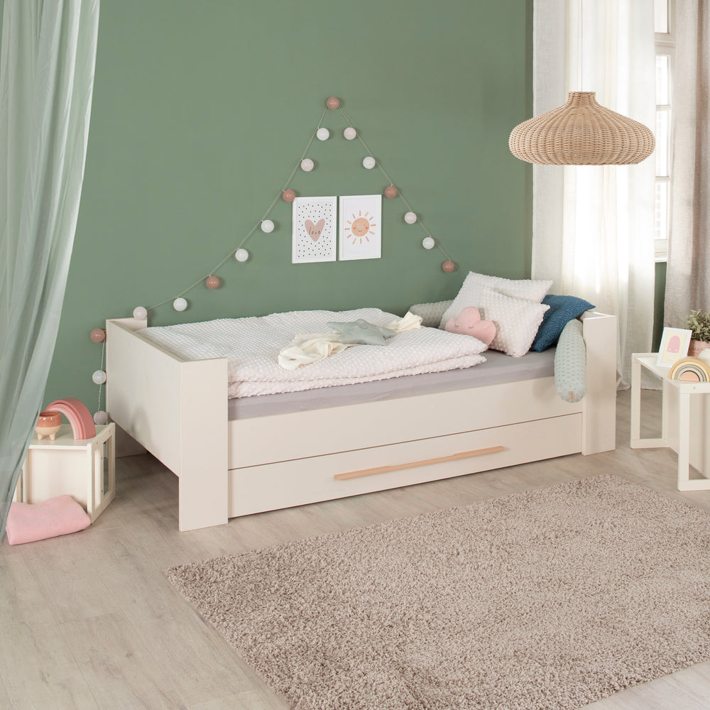 Kinderbett-Set 'Kids' 90 x 200 cm - Serie 'Flexi Grow' - Cashmere / Eichen-Dekor