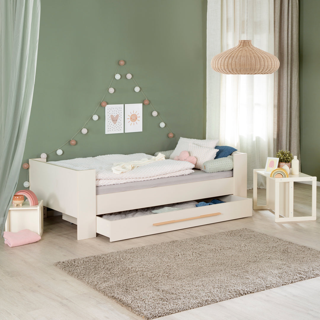 Kinderbett-Set 'Kids' 90 x 200 cm - Serie 'Flexi Grow' - Cashmere / Eichen-Dekor