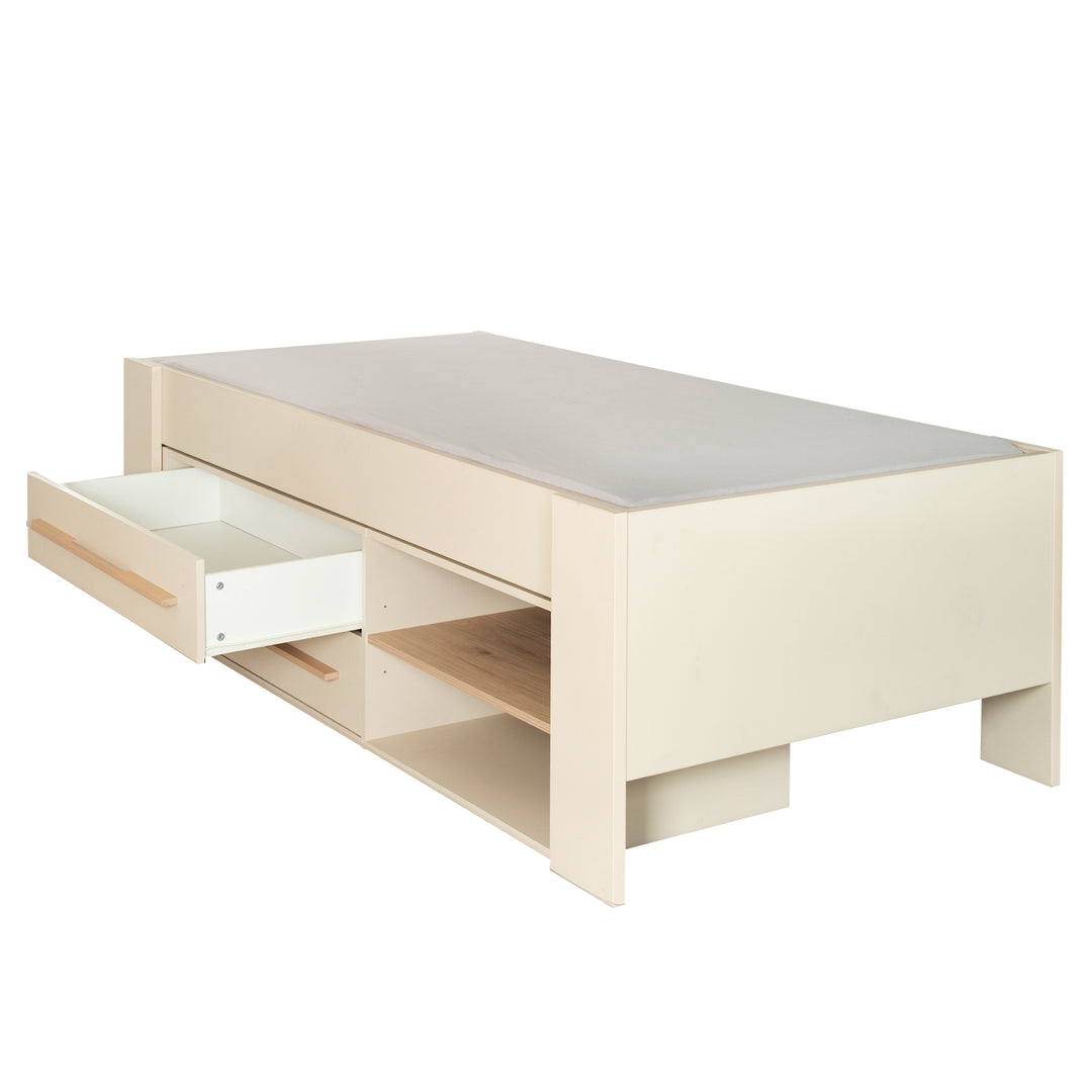 Kinderbett-Set 'Captain' 90 x 200 cm - Serie 'Flexi Grow' - Cashmere / Eiche