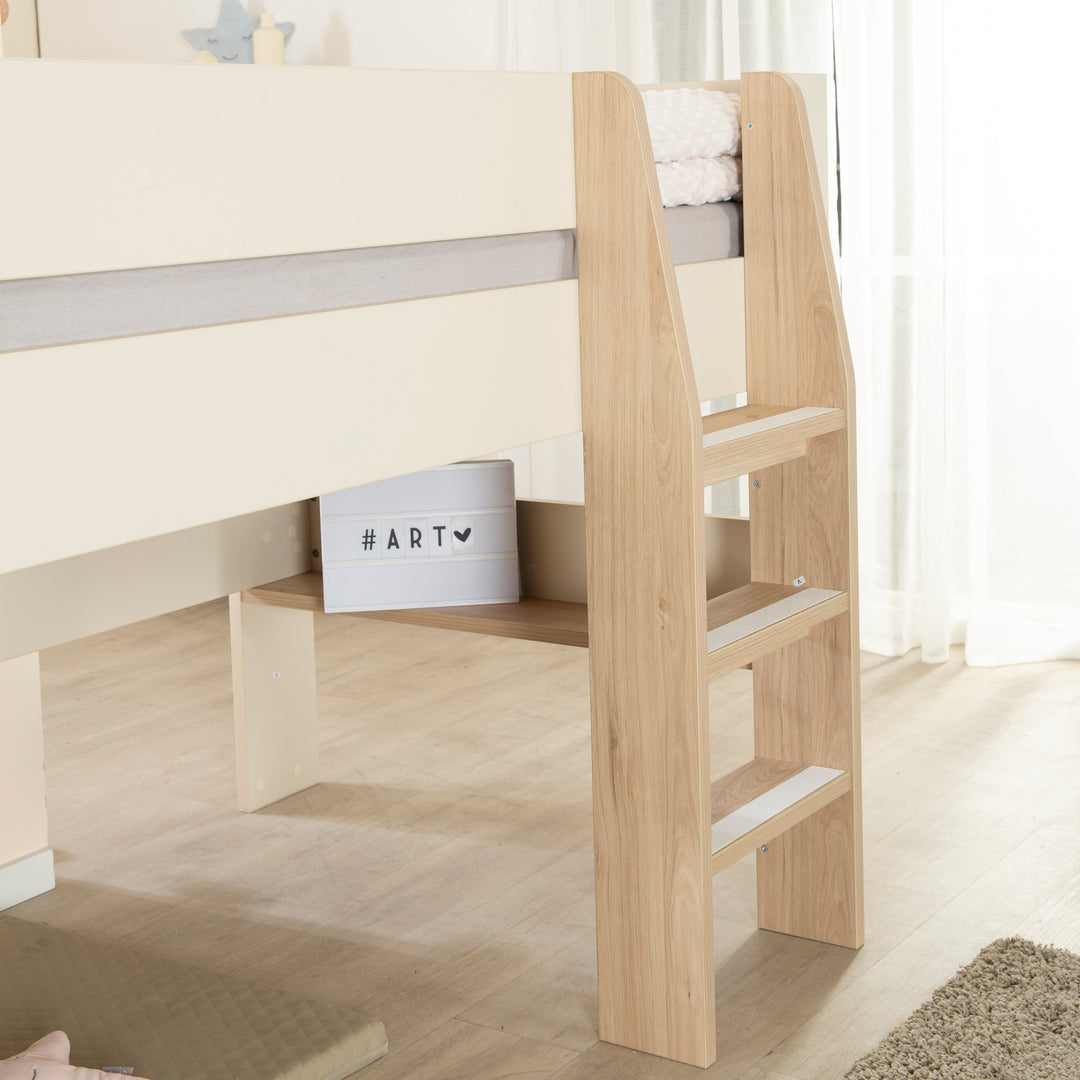 Hochbett Set 'Loft' - Serie 'Flexi Grow' - Cashmere / Eichen-Dekor