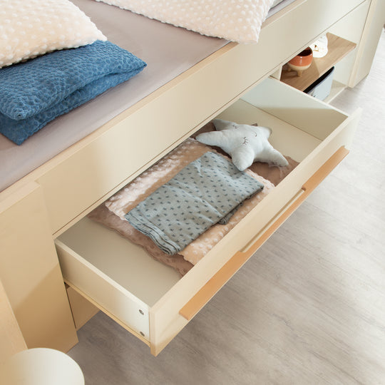 CM-4 - Storage Unit 'Flexi Grow' with Drawers - 2 Open Compartments - Suitable for 'Captain' Set - Cashmere