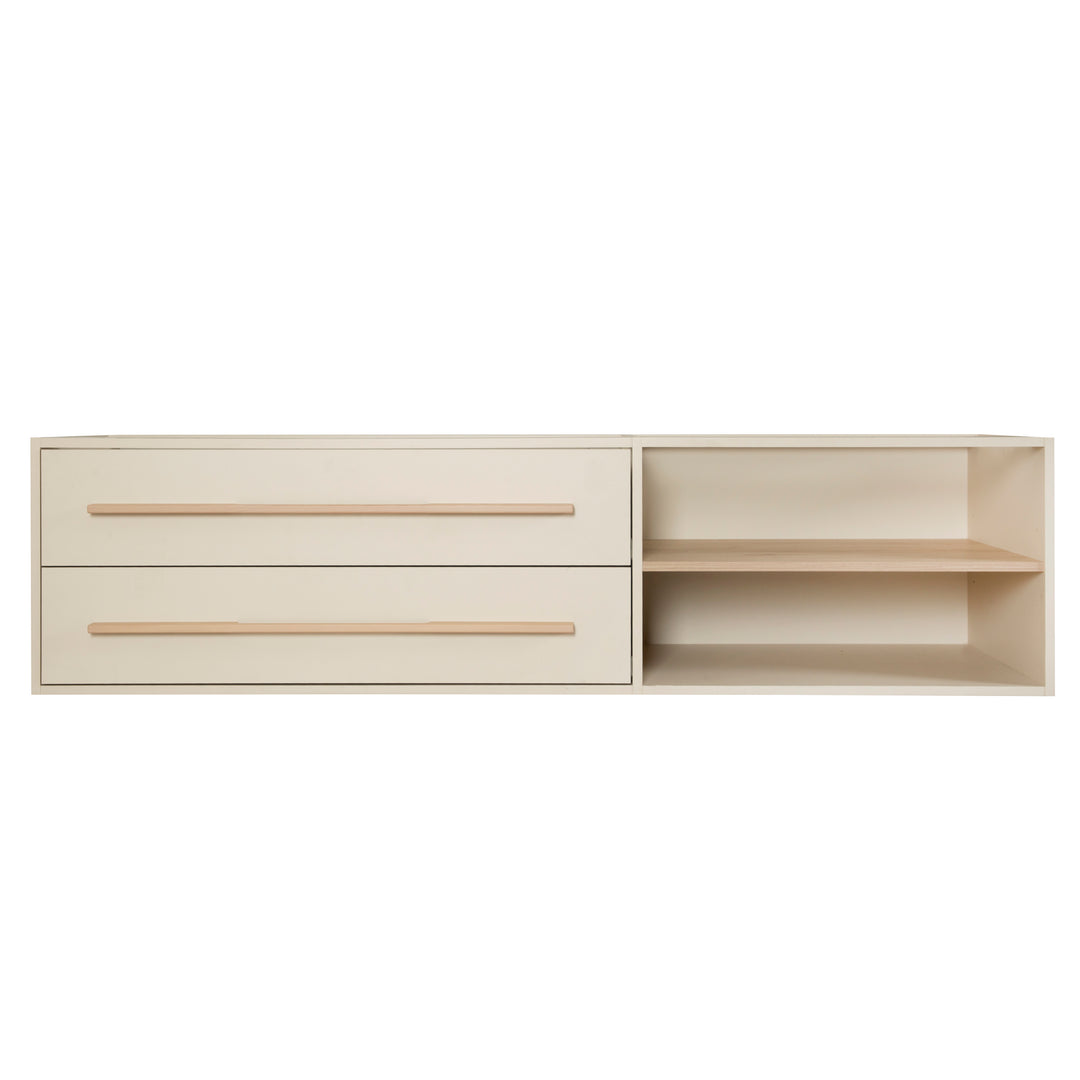 CM-4 - Storage Unit 'Flexi Grow' with Drawers - 2 Open Compartments - Suitable for 'Captain' Set - Cashmere