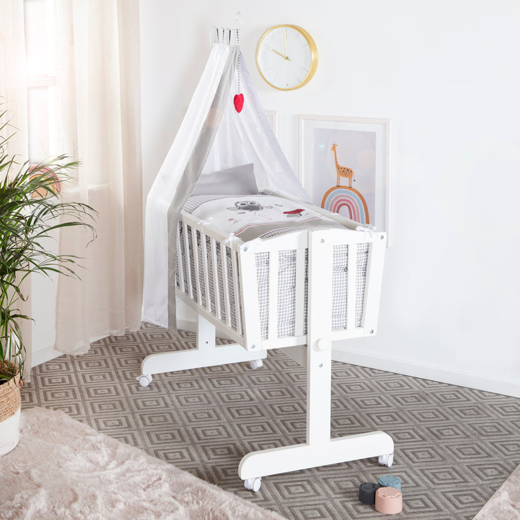Set di pesatura completo 'Adam e Eule', 40 x 90 cm, bianco, con funzione di blocco, attrezzatura inclusa
