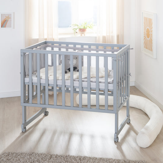 Stuben- & Beistellbett 'roba Style' 3 in 1 in taupe inkl. Matratze & Nestchen