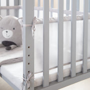 Co-Sleeper 'roba Style' 3 in 1 with barrier, gray wood, incl. mattress & nest