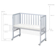 Co-Sleeper 'roba Style' 3 in 1 with barrier, gray wood, incl. mattress & nest