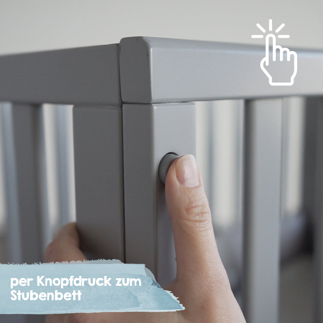 Stuben- & Beistellbett 'roba Style' 3 in 1 in taupe inkl. Matratze & Nestchen