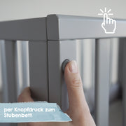 Stuben- & Beistellbett 'roba Style' 3 in 1 in taupe inkl. Matratze & Nestchen