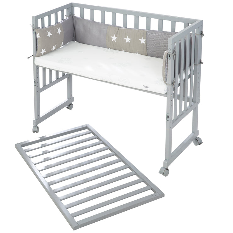 Lit cododo et berceau 'safe asleep®' 2 en 1 avec barrière 'Little Stars', matelas et nid inclus