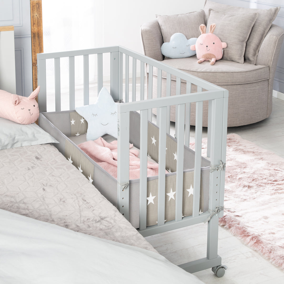 Culla co-sleeping 'safe asleep®' 2 in 1 con barriera 'Little Stars', inclusi materasso e nido