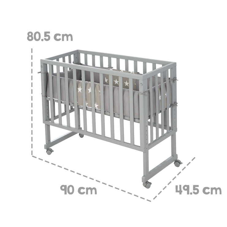 Lit cododo et berceau 'safe asleep®' 2 en 1 avec barrière 'Little Stars', matelas et nid inclus