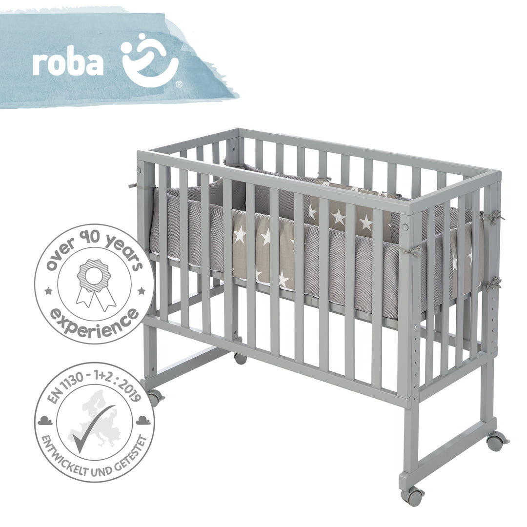 Culla co-sleeping 'safe asleep®' 2 in 1 con barriera 'Little Stars', inclusi materasso e nido